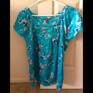 Turquoise Floral Blouse